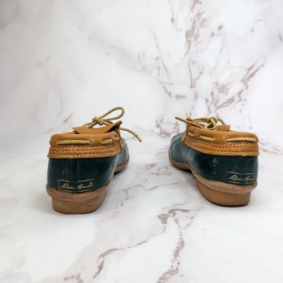 Eddie Bauer Duck Boots Women EU 39 US 8 Shoes Brown Green Low Top Rain Vintage - Picture 4 of 10